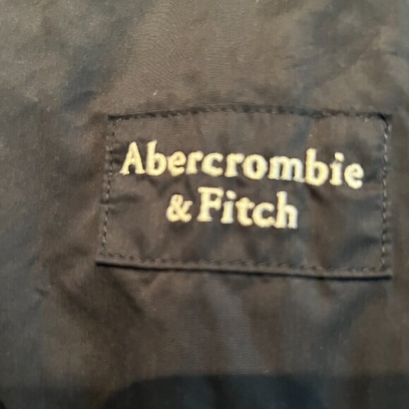 ABERCROMBIE & FITCH Navy Double Breasted Pea Coat Jacket with Shoulder Patch - M - Picture 12 of 14